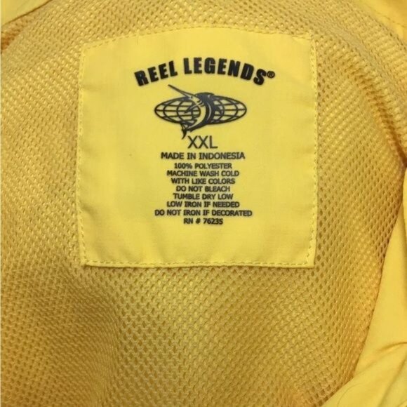 Reel Legends Mens XXL Yellow Short Sleeve Performance Fishing Shirt - Picture 4 of 6